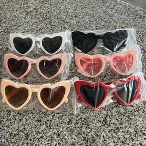 6 pairs of multicolor heart shaped glasses